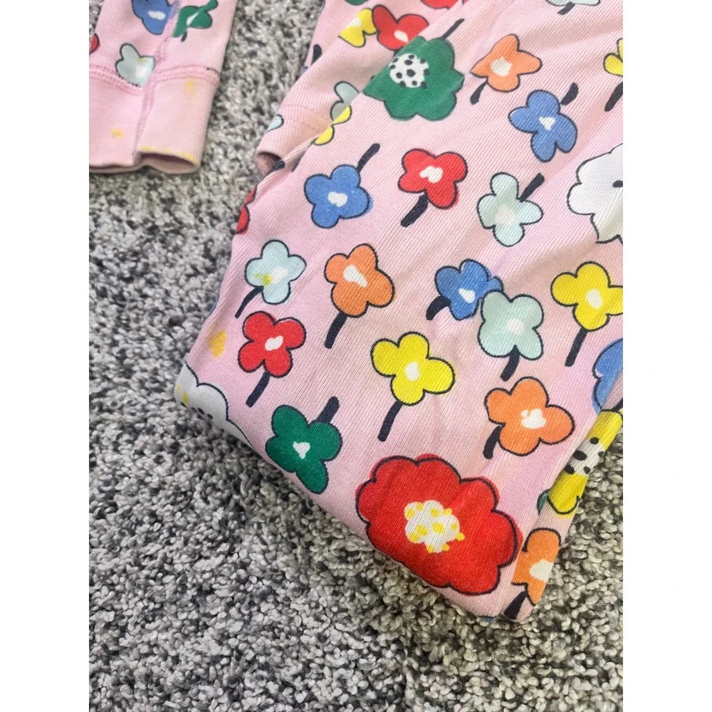 Hanna Andersson Girls Size 5‎ 110cm Organic Cotton Floral Pajama Set Pink Flower